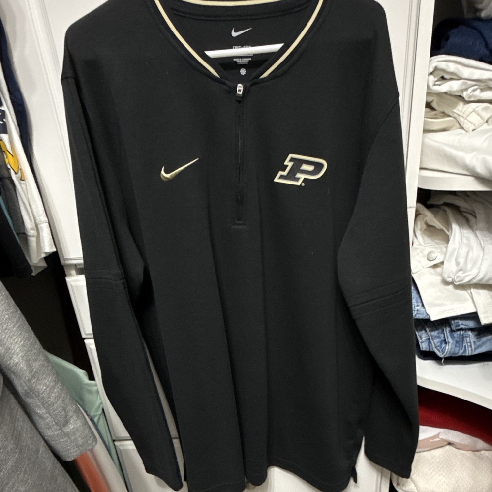 Nike Dri-FIT 1/4 Zip Pullover Purdue Boilermakers Black/Gold 2XL